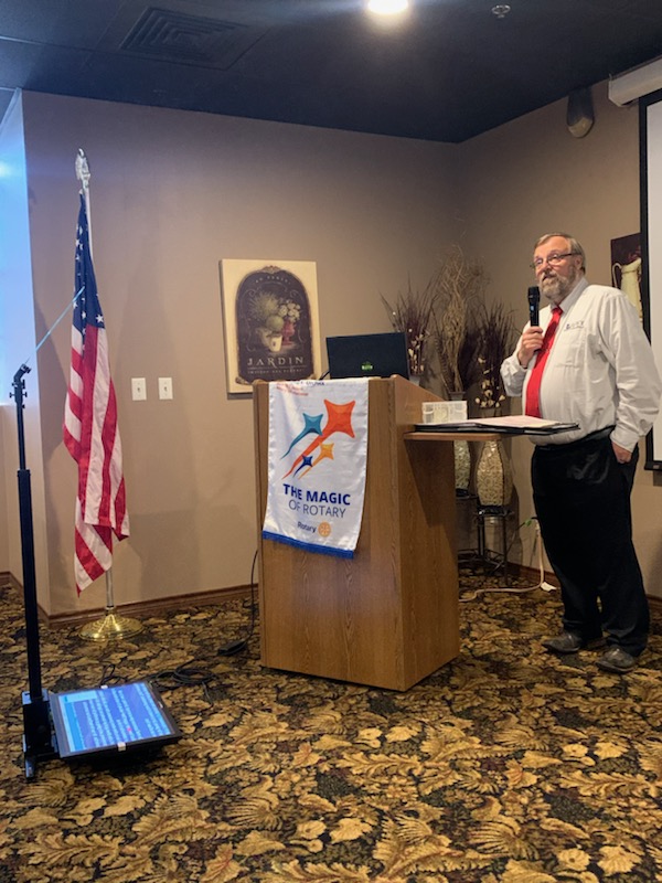 Rich Lyles speaking at Rotary Club in West Texas
